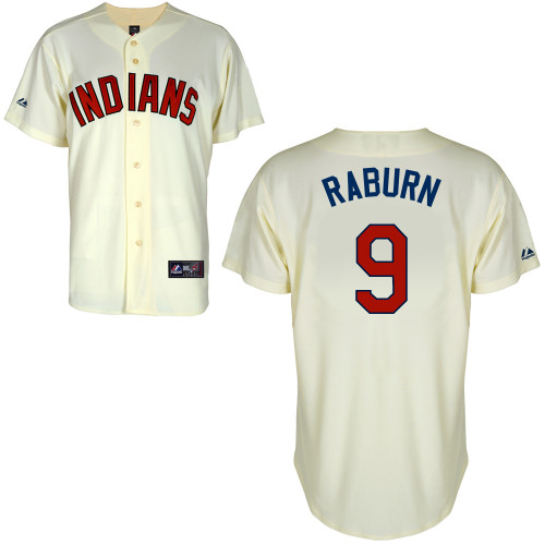 Ryan Raburn #9 Youth Baseball Jersey-Cleveland Indians Authentic Alternate 2 White Cool Base MLB Jersey
